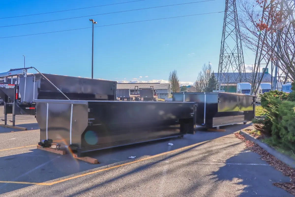 Roll-off dumpster ready for waste disposal at job site for Concrete Dumpster Rental in Taneytown
